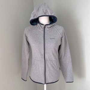 EUC - MERRELL fleece lined full zip heather grey full zip hoodie. Size S
